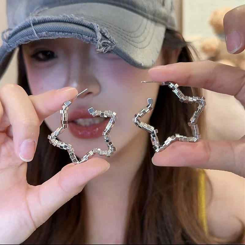 ピアス レディース 五角星 シルバー925針 Y2K 千禧 通勤 ファッション 極 minimalist 金属アレルギー対応(4.0)