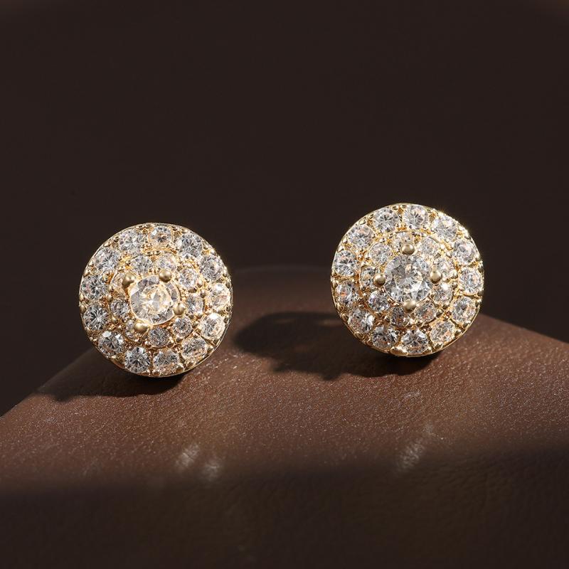 ピアス レディース 女性用 ジルコニア ラウンド 電気メッキ加工 イヤリング ファッション 通勤 アクセ..