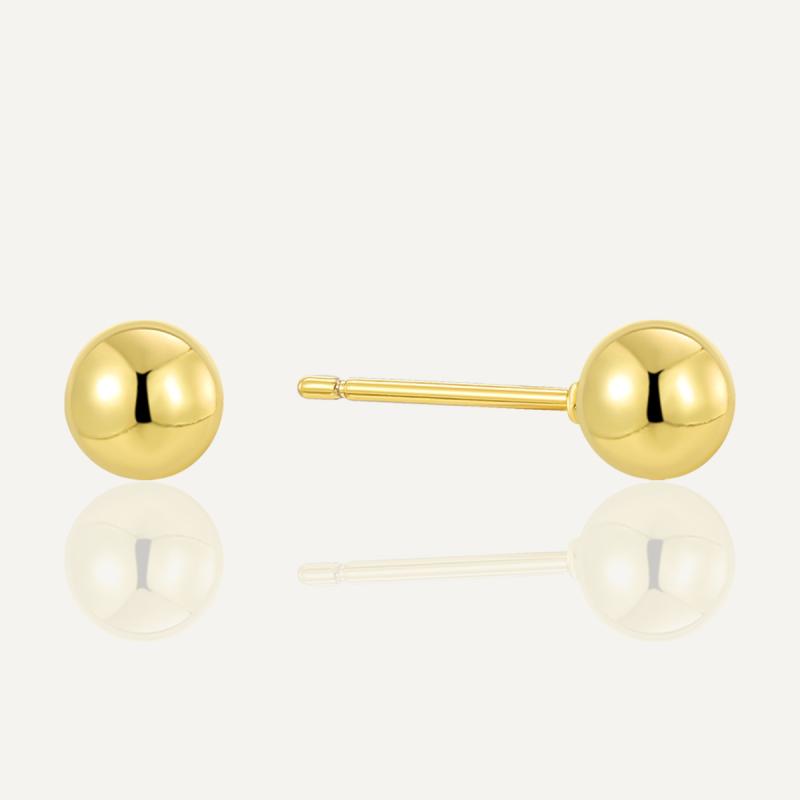 ピアス レディース 女性用 銅製 電気メッキ加工 18K 金メッキ 丸型 スタッドピアス ミニ 幾何学 イヤリング ゴールドカラー 普段使い パーティー