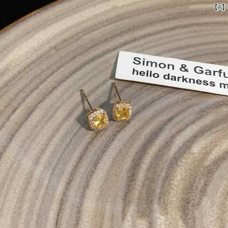 ピアス レディース 高級感 ジルコニア スクエア 電気メッキ加工 ファッション 通勤 かわいい 四角形 幾何学模様 アクセサリー 2