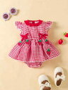 ベビー服 女の子 上下セット ノースリーブ ストロベリー柄 チェック柄 トップス 水玉 ドット柄 ブルマ 夏 70 80 90 かわいい 普段使い