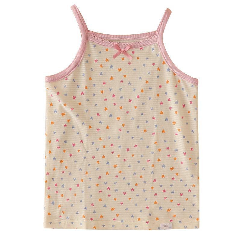 タンクトップ キッズ 女の子 2枚セット 夏 薄手 ベビー キャミソール 吸汗 綿100% 通気性 ノースリーブ インナー トップス 80 90 100 110...