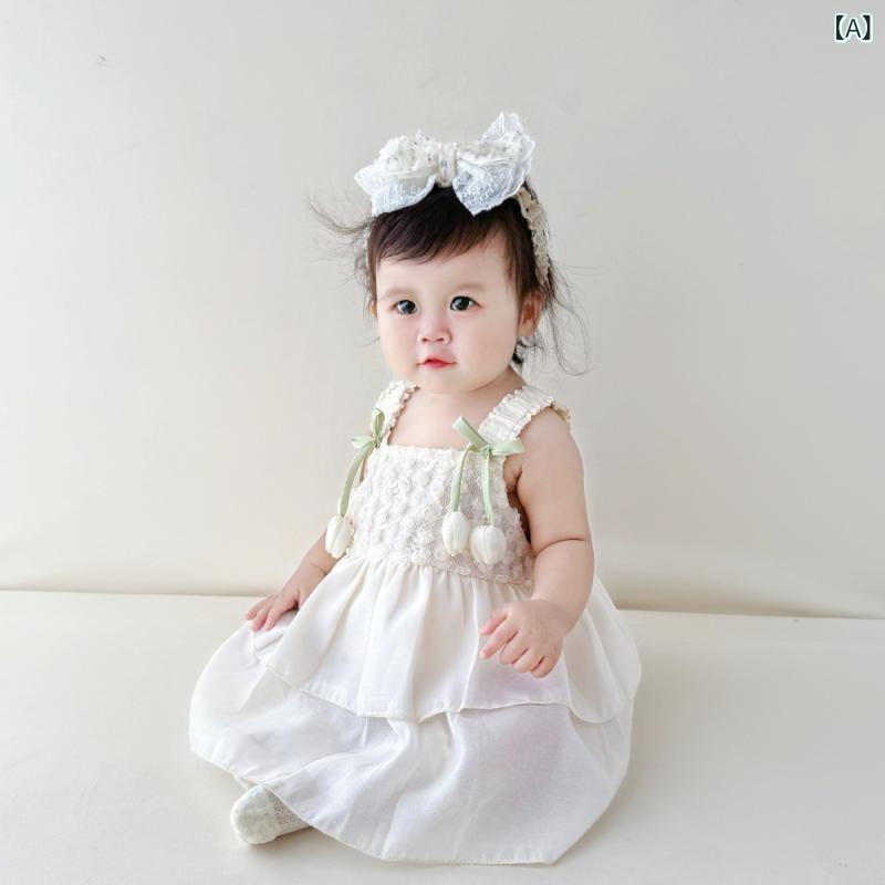 シャドーテールのベビー服 ワンピース 夏 新生児 女の子 ロンパース 薄手 吊りスカート コットン かわいい 韓国風 幼児 接触冷感 涼しい 66cm 73cm 80cm 90cm 100cm｜アングル2