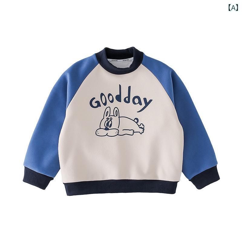 子供服 ニット スウェット 秋冬 ベビー 保温 厚手 カジュアル トップス ブルー ピ...