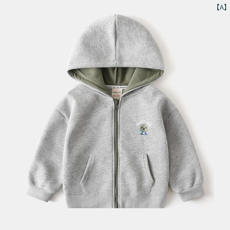 子供服 スウェット パーカー 男児 ジップアップ ジャケット 春秋 薄手 長袖 トップ...