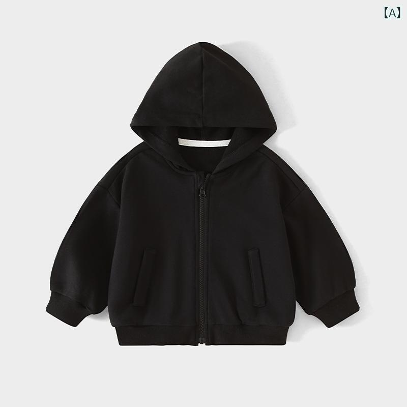 子供服 ジャケット 春秋 男女兼用 韓国風 フード付き カジュアル スウェット パー...
