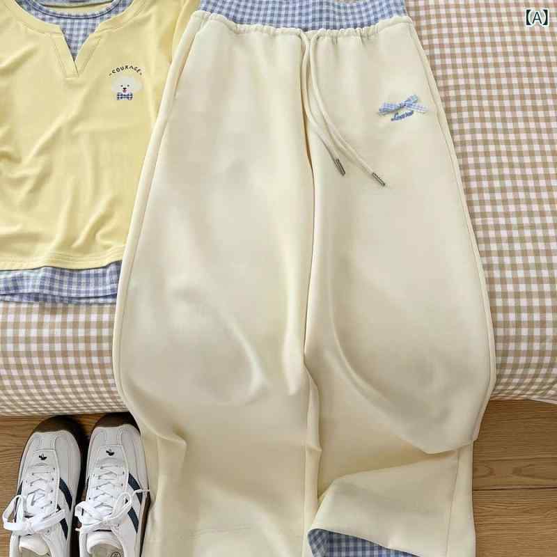 キッズ 女の子用 セットアップ かわいい 上下セット 半袖 ワイドパンツ 薄手 夏服 ...