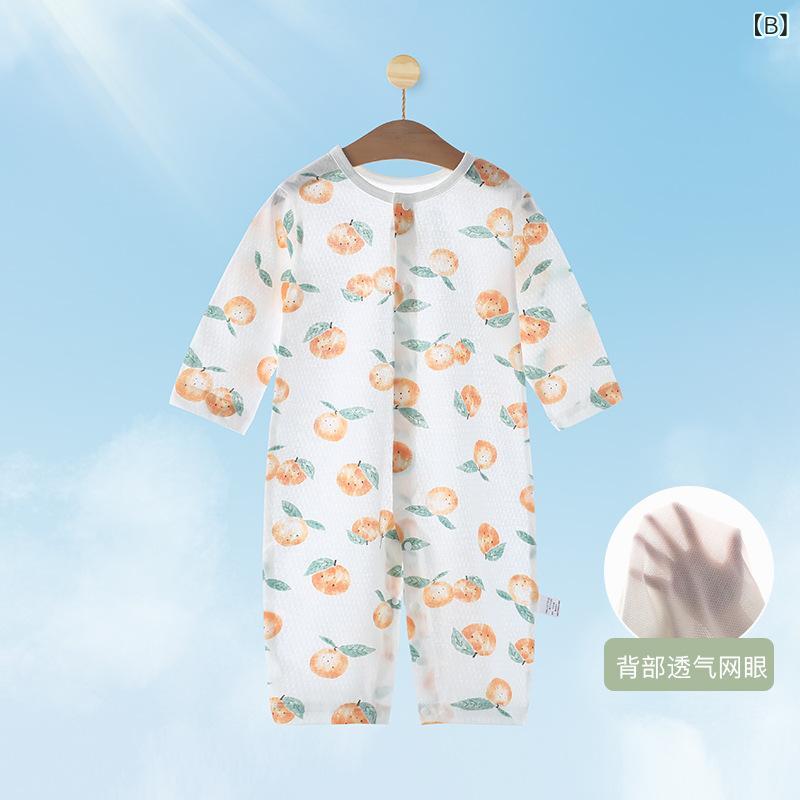ベビー服 ロンパース 長袖 春夏 薄手 綿100% 新生児 赤ちゃん 幼児 部屋着 パジャ...
