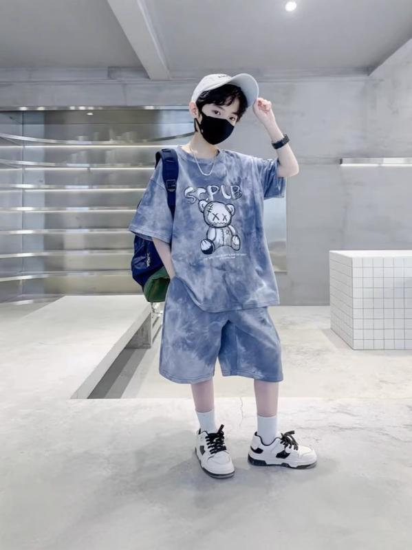 子供服 男の子 夏 上下セット 半袖 短パン 中 крупный 子供 運動着 2点 セットアップ