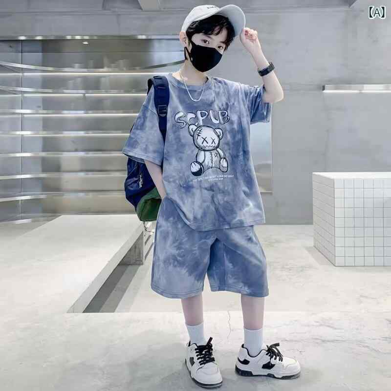 子供服 男の子 夏 上下セット 半袖 短パン 中 крупный 子供 運動着 2点 セットアップ