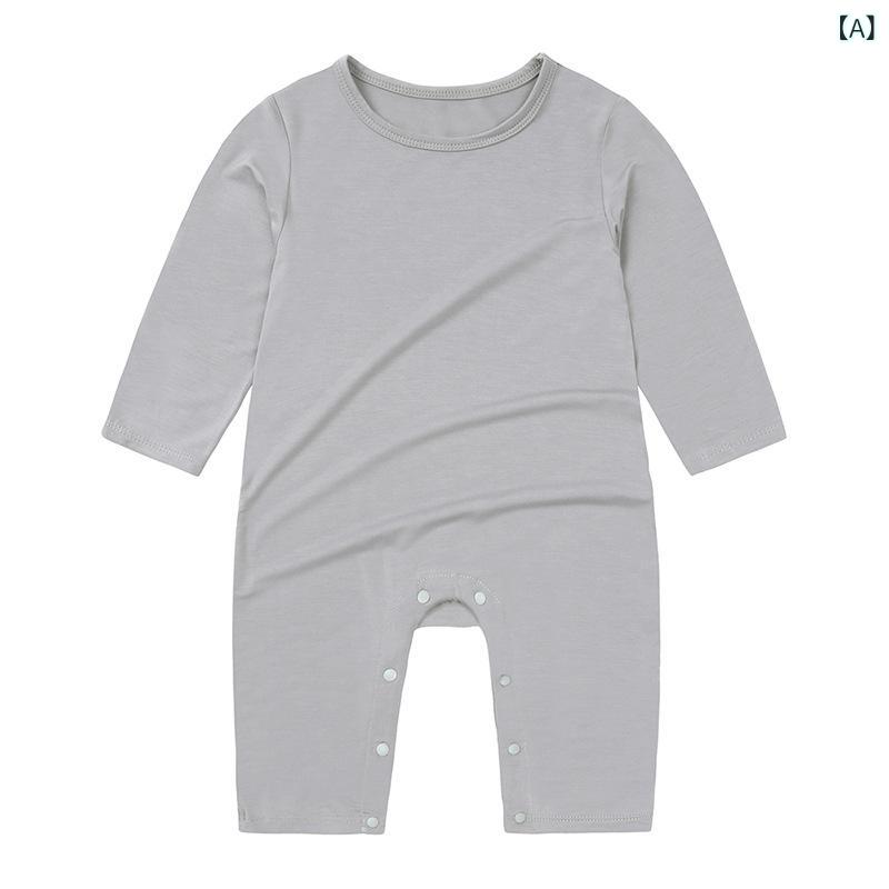 ベビー服 ロンパース 新生児 赤ちゃん モダール 薄手 長袖 春夏 66 73 80 90 肌着 パジャマ 部屋着 かわいい 男の子 女の子 ユニセックス