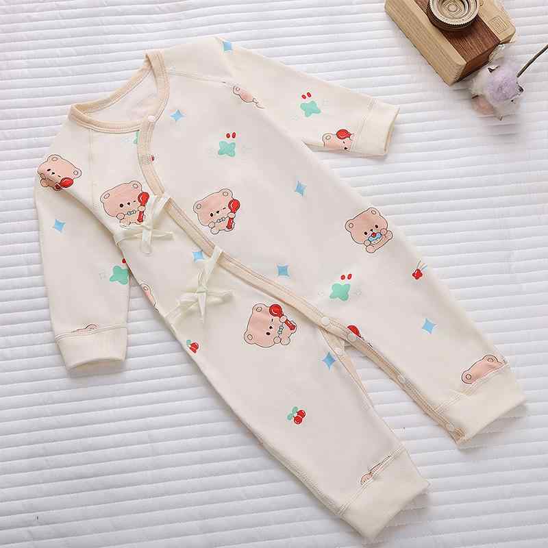 ベビー服 新生児 ロンパース 長袖 コットン 春秋 男女兼用 ハーネス 半背衣 小熊 パンダ 象