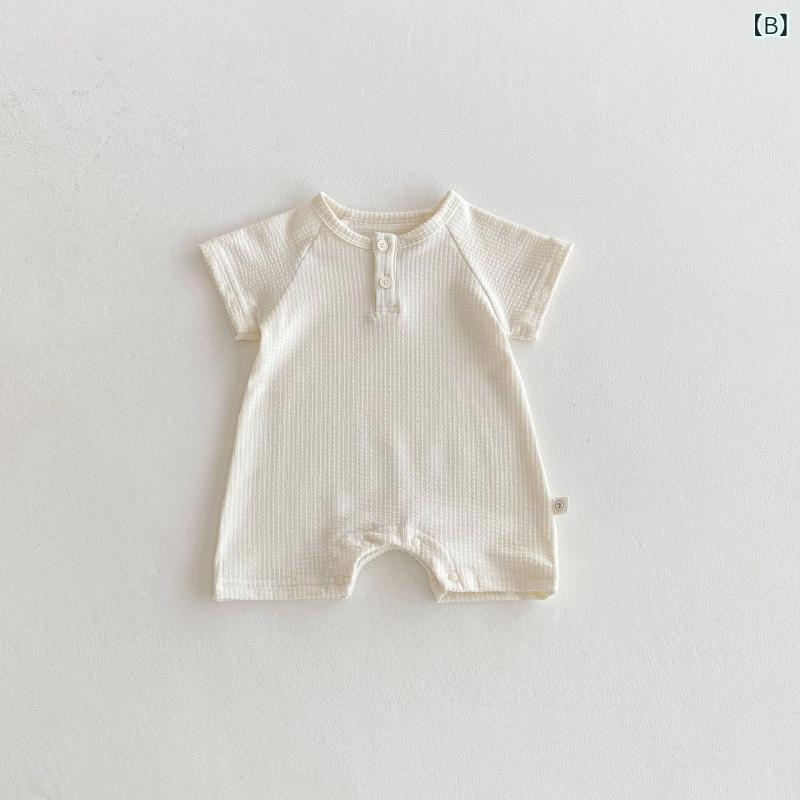 ベビー服 ロンパース 北欧風 半袖 コットン 新生児 乳幼児 カバーオール 多色 かわ...