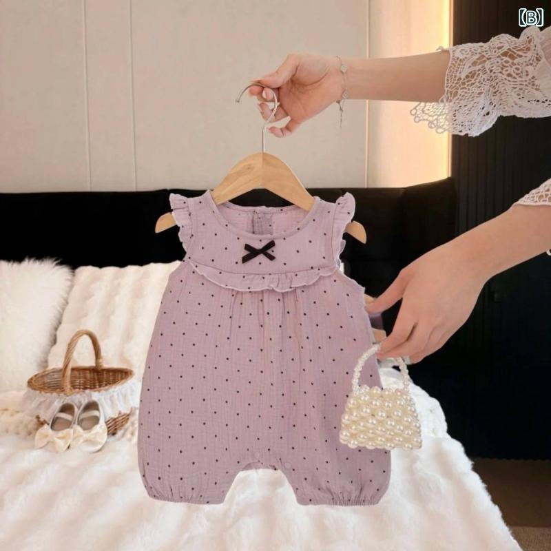 ベビー服 女の子 ロンパース 新生児 かわいい プリンセス風 ワンピース ノースリー...