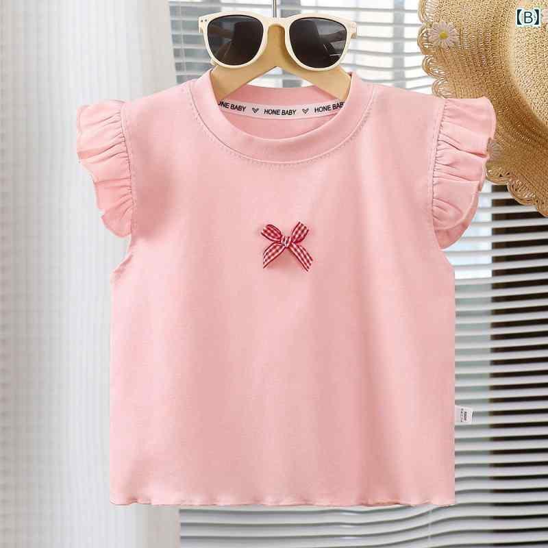 子供服 タンクトップ 女の子 薄手 綿100% Tシャツ ベビー キッズ ノースリーブ ト...