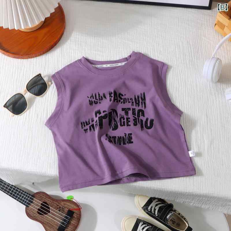 シャドーテールのキッズ タンクトップ Tシャツ 男の子 プリント コットン100％ 子供服 ラウンドネック カジュアル スポーツ 普段使い かわいい 80cm 90cm 100cm 110cm 120cm 130cm 140cm 150cm 160cm｜アングル3