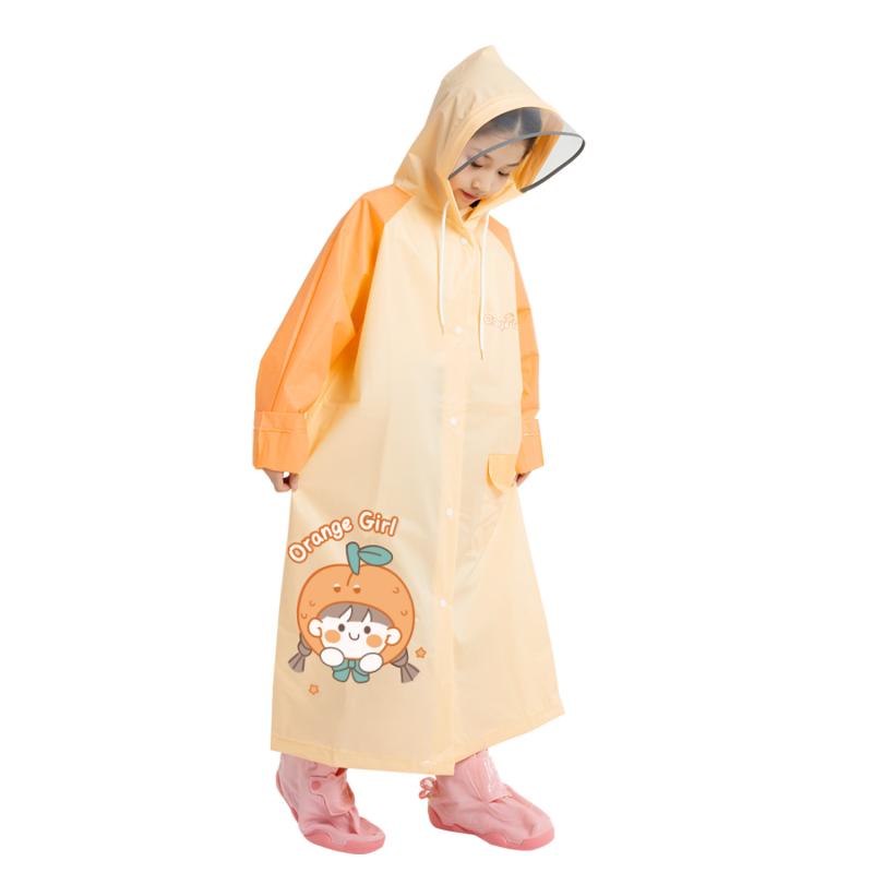 レインコート キッズ 子供用 男の子 女の子 幼稚園 小学生 防水 カッパ 全身 連結 EVA 携帯 袋付き オ..
