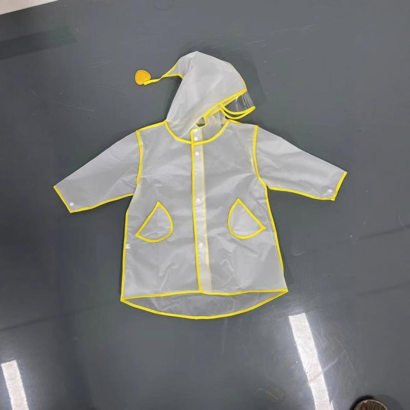 レインコート キッズ 子供用 男の子 女の子 幼稚園 小学生 ポンチョ 防水 恐竜柄 携帯 厚手 透明 イエ..