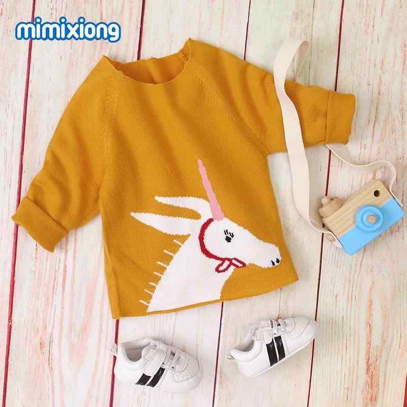 ニット・セーター キッズ 女の子 カートゥーン アニマル柄 ニット トップス 長袖 丸首 子供服 幼児服 かわいい 普段着 お出かけ着 80cm 90cm 100cm 110cm 120cm