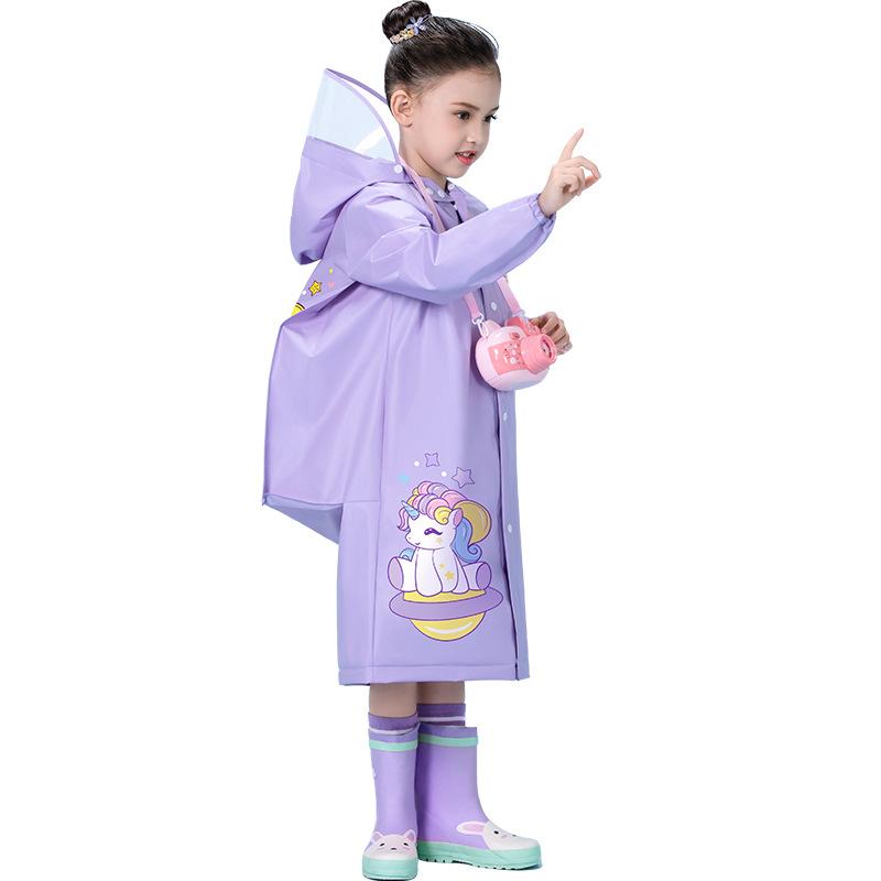 子供用レインコート EVA 小学生 男の子 女の子 防水 撥水 フード付き リュック対応 アウトドア 遠足 通学