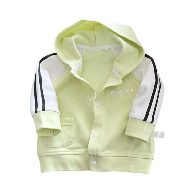 ベビー服 子供服 男の子 女の子 小月 スナップボタン カーディガン ジャケット アウター 綿 春秋 かわいい カジュアル グレー グリーン ピンク 59 66 73 80 90 100 110