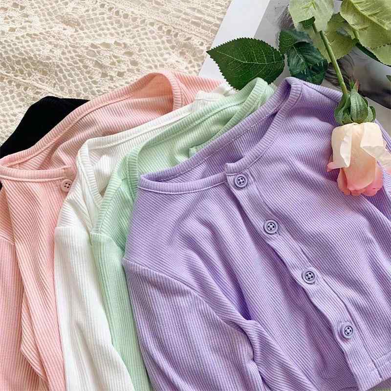 子供服 女の子 薄手カーディガン 接触冷感 長袖 アウター トップス 韓国風 キャンディカラー 上着 羽織..