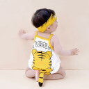 ベビー服 夏物 新生児 ロンパース ノースリーブ セットアップ コーデュロイ アニマル柄 通気性