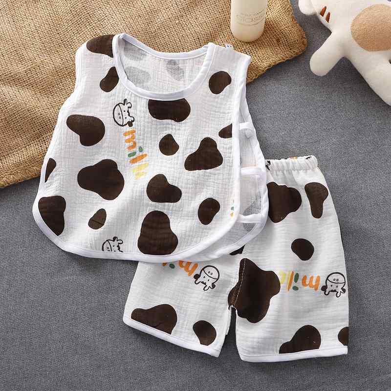 ベビー服 男の子 女の子 甚平 コットン ガーゼ 短パン 上下 セットアップ パジャマ ルームウェア 琵琶 ..