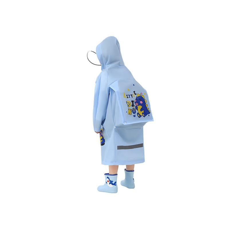 Rain Gear - レインコート キッズ 5歳 12歳 小学生 リュック対応 EVA 防水 防雨 ブルー 恐竜 ピンク バニー レモンイエロー ロケット ベア