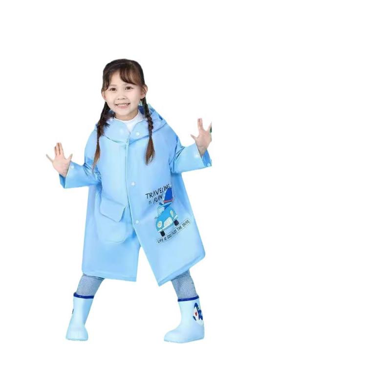 子供用レインコート リュック対応 防水 カッパ 大つば フード付き かわいい 男の子 女の子 幼稚園 保育..