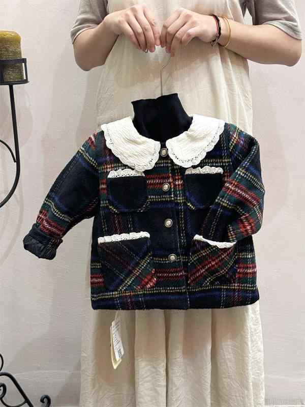 子供服 女の子 アウター チェック柄 コート ワンピース風 クリスマス 秋冬 裏地付き 防寒 かわいい 普段使い