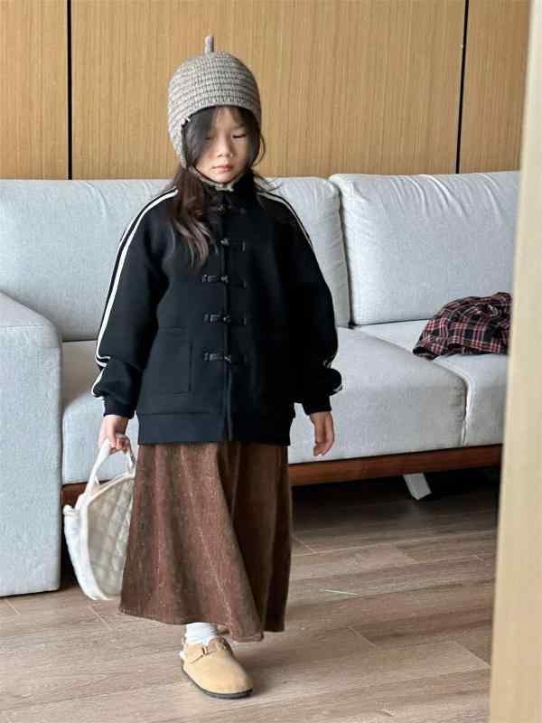 子供服 アウター/ジャケット/コート 女の子 新中式 裏起毛 スウェット 2024 秋冬 子供 保温 厚手 防寒 チャイナスタイル ジャケット 綿