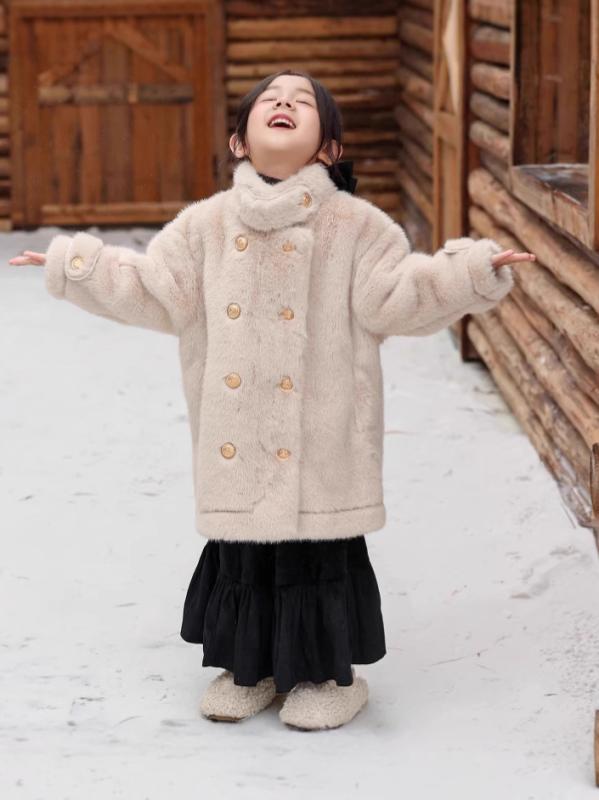 コート キッズ 女の子 フェイクファー 春秋 子供 ミンク カシミア風 裏地 スエード調 アウター かわいい おしゃれ 100 110 120 130 140 150cm