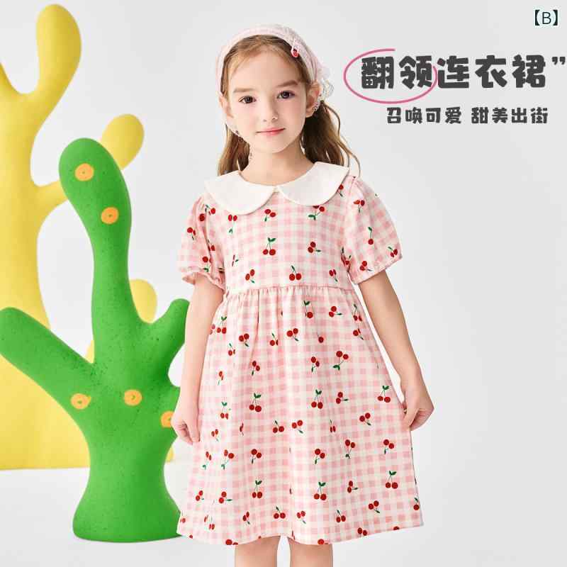 ワンピース ベビー服 子供服 女の子 プリンセス ドレス Aライン スカート コットン 花柄 90 100 110 120 130 140 かわいい カジュアル 3