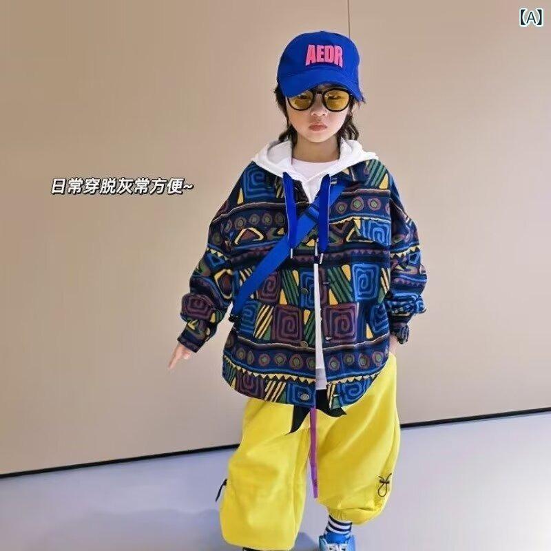 キッズ ジャケット 男の子 デニム アウター 子供 長袖 トップス 春秋 中綿 防風 普段使い お出かけ 花柄 ブルー系 2