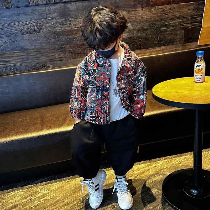 キッズ アウター 春秋 子供服 男の子 デニムジャケット Gジャン 長袖 ボーイズ カジュアル ミドル丈 普段着 通学着 レッド
