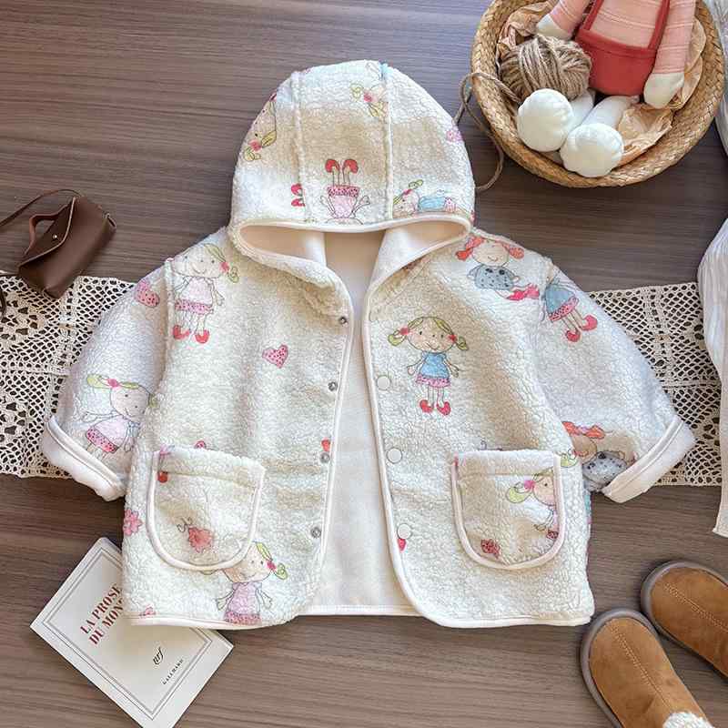 子供服 ガールズ 春秋 アウター ベージュ 落書き ジャケット 女の子 カジュアル かわいい 長袖 公園着 ..