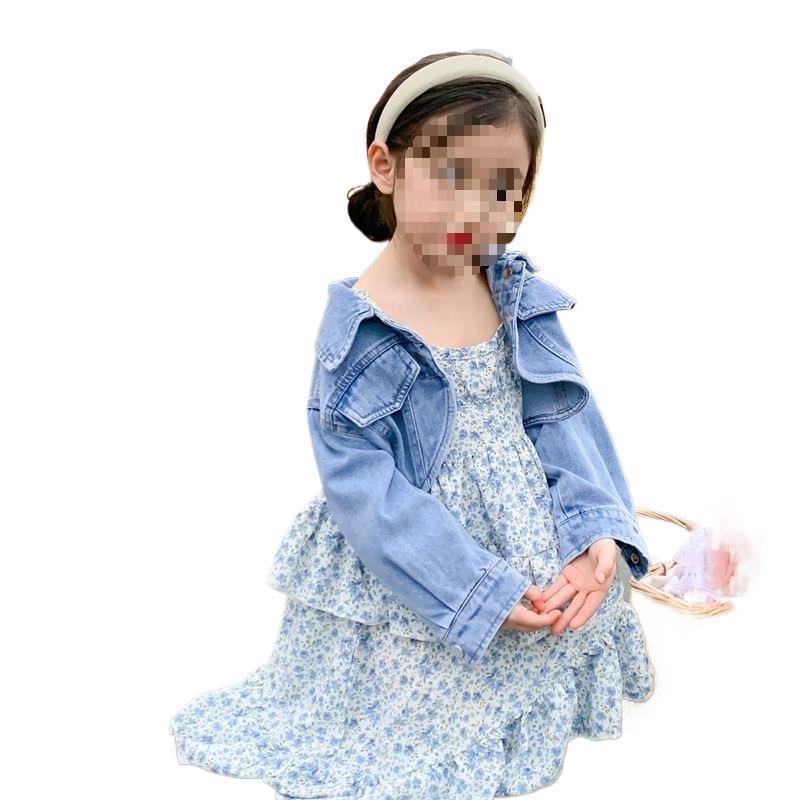 子供服 女の子 セットアップ デニムジャケット ワンピース 2点セット 春秋 長袖 かわいい ガーリースタイル 普段着