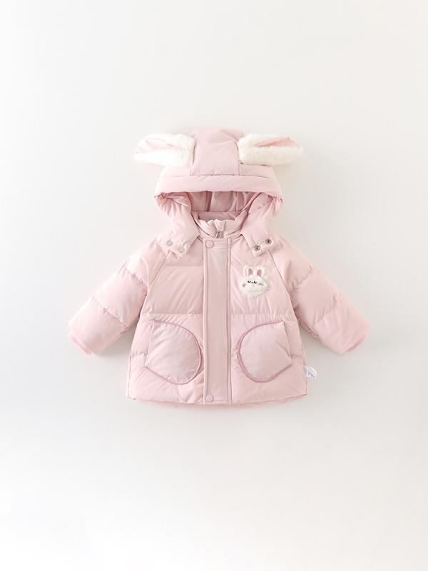子供服 ダウンジャケット 女児 ベビー 中綿入り 厚手 ロング丈 赤ちゃん アウター 冬服 A類 白ダックダウン 80cm 90cm 100cm 110cm 防寒 普段使い かわいい
