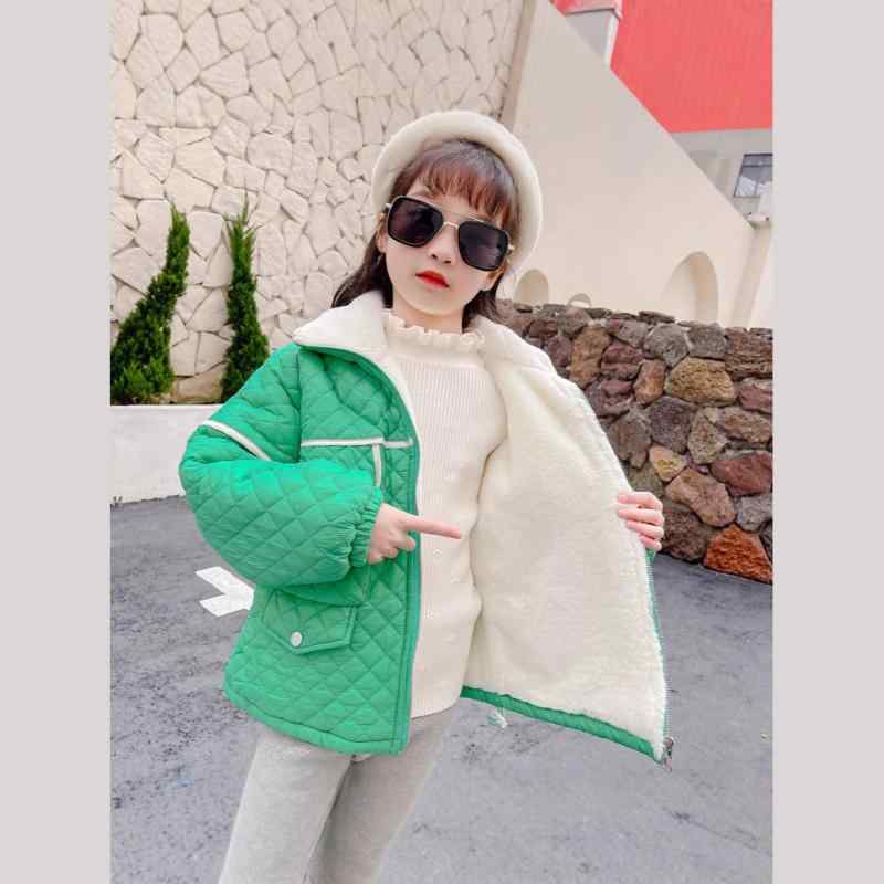 子供服 ガールズ ダウン風ジャケット 韓国風 かわいい 厚手 アウター 子供 中学生 冬服 チェック柄 プ..