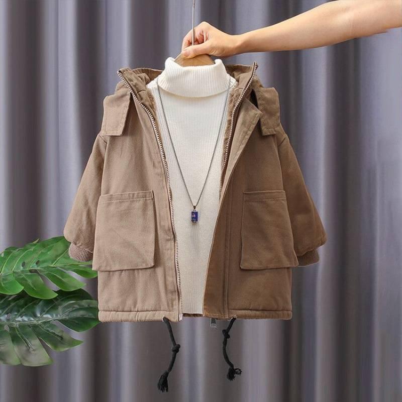 子供服 アウター ジャケット 冬物 男の子 裏起毛 コート 中綿入り あったか 厚手 防寒 フード付き ジャ..