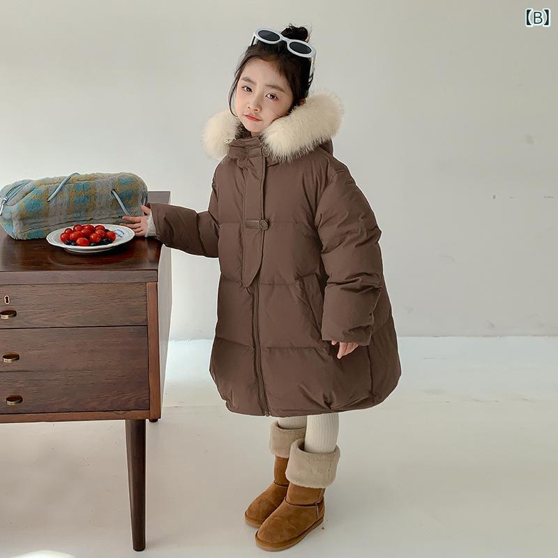 子供服 ガールズ ダウンジャケット 秋冬 白ダックダウン ボルドーレッド 新年 厚手...