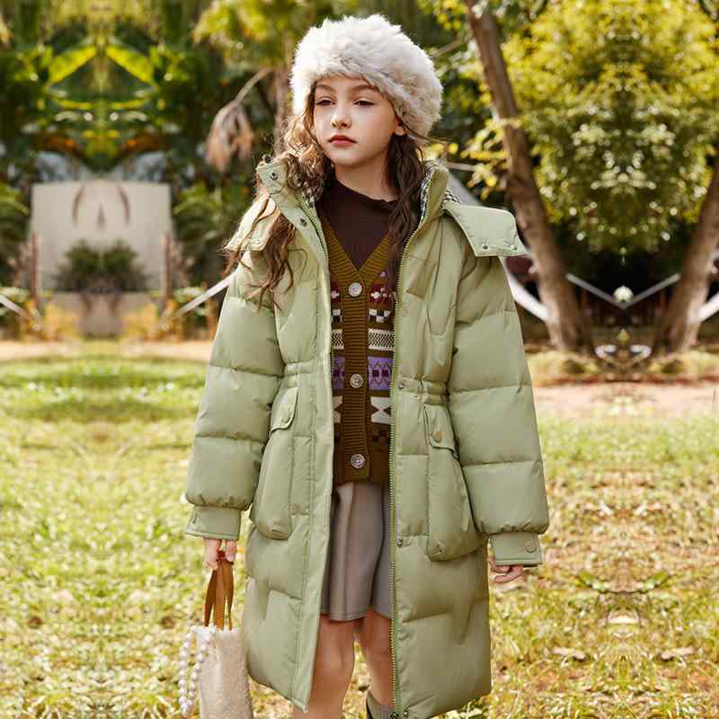子供服 ダウンジャケット 女の子 中綿 コート ロング丈 120cm 130cm 140cm 150cm 160cm アウター ジャケット 防寒 撥水 フード付き 秋冬