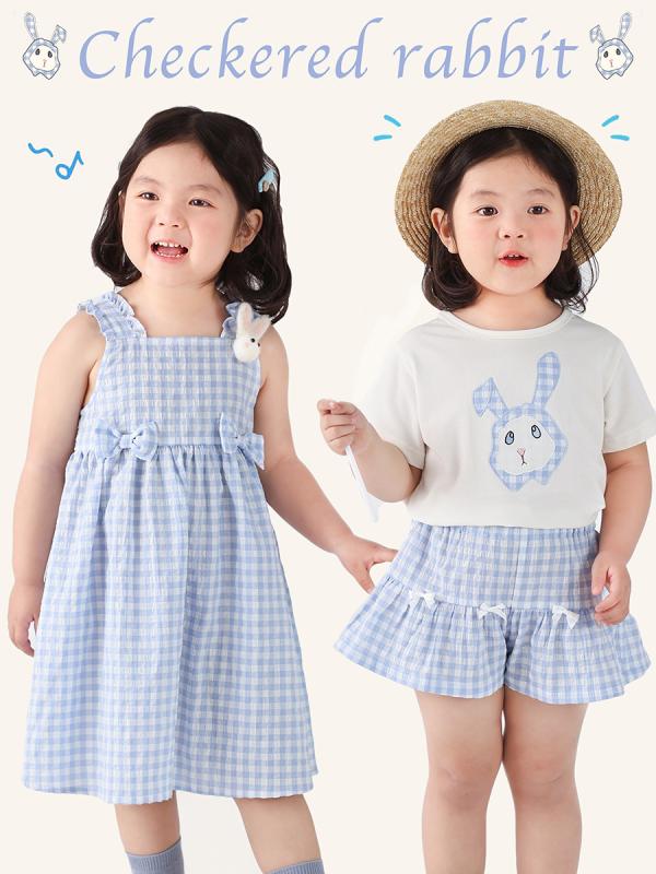 ワンピース キッズ 女の子 ノースリーブ プリンセス チェック柄 子供服 コットン 100% かわいい 夏 背..