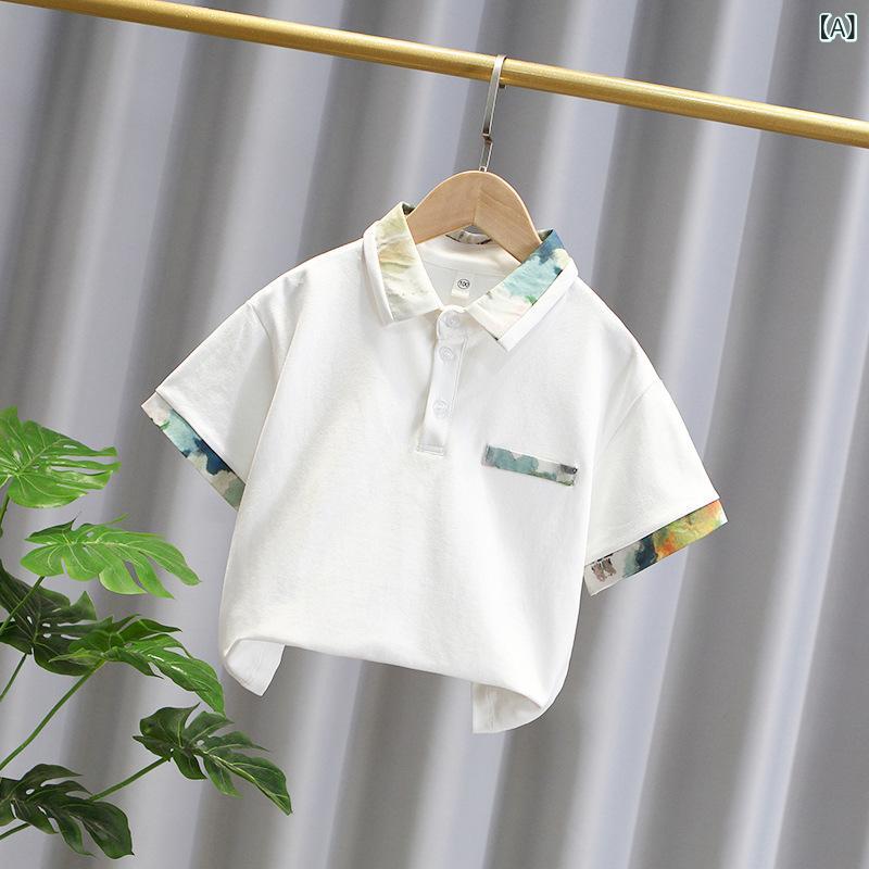 子供服 ポロシャツ 男の子 半袖 綿 学院風 カジュアル 100cm 110cm 120cm 130cm 14...