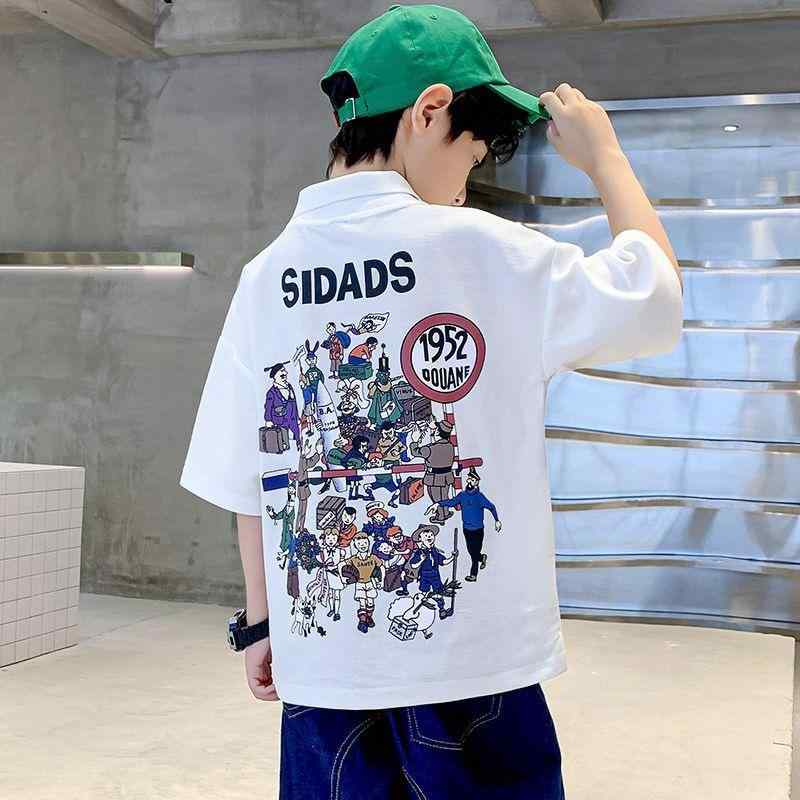 ポロシャツ 子供服 半袖 男の子 летнее хлопковое красивое 上衣 ボーイズ ジュニア средний и большой..