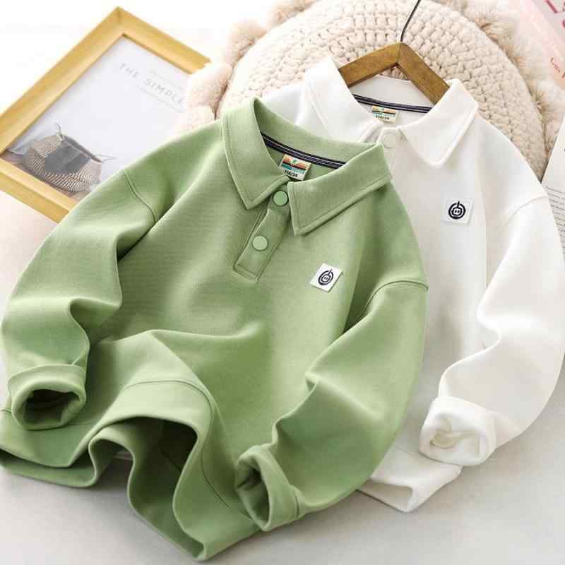 キッズ 男の子 ポロシャツ スウェット トレーナー 春秋 トップス 子供 襟付き 無地 プリント ゆったり 普段使い