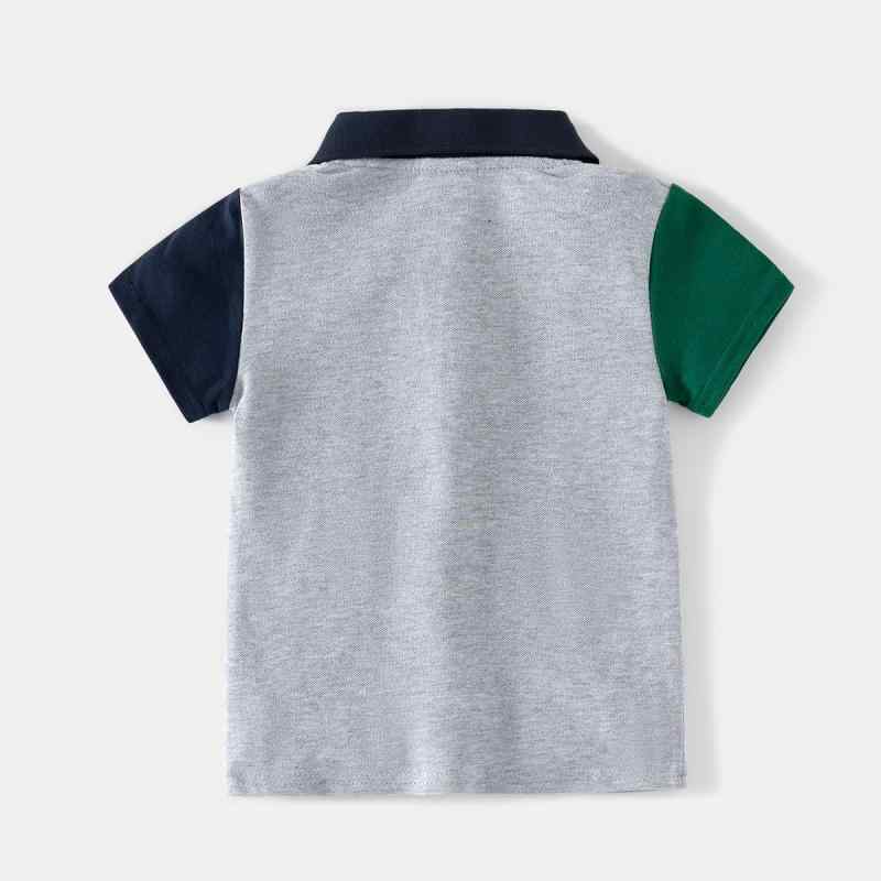 ポロシャツ キッズ 男の子 半袖 カジュアル スタイル 吸汗 綿100% 切り替え 90cm 100cm 110cm 120cm 130cm 幼稚園 保育園 小学生