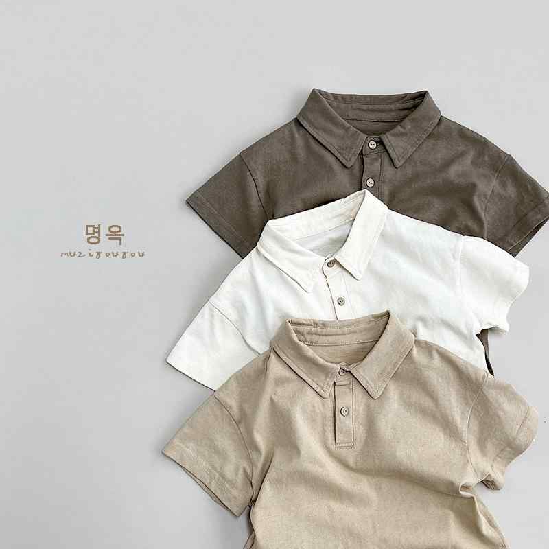 Tシャツ 子供服 半袖 ポロシャツ ベビー キッズ 男の子 女の子 無地 トップス カットソー 男女兼用 かわいい 韓国風 綿100% 杏色 カーキ ブラウン グレー 80 90 100 110 120 130 春夏