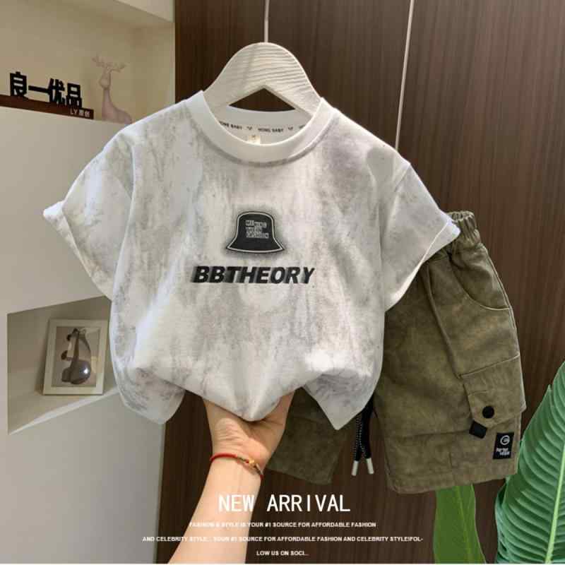 Tシャツ キッズ 子供服 半袖 男の子 絞り染め プリント トップス カットソー 吸汗 白 黒